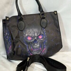 Purple skull purse with removable strap fashion and classic new Halloween
